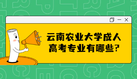 云南农业大学成人高考专业有哪些?