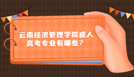 云南经济管理学院成人高考专业有哪些？